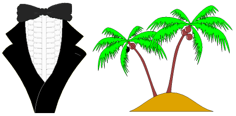 Tuxedo and Palm Trees